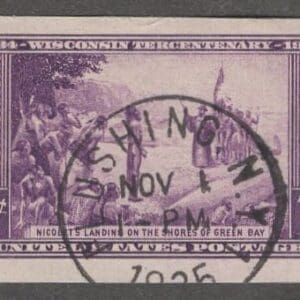 Scott# 755 "NICOLET'S LANDING" IMPERFORATE, USED WITH FLUSHING NY CDS CANCEL