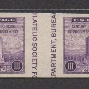 Scott# 767a FEDERAL BUILDING, HOR. PAIR W/VERT. GUTTER, NGAI, MNH