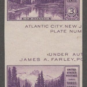 Scott# 770a "MIRROR LAKE" VERTICAL PAIR WITH HORIZONTAL GUTTER, MNH, NGAI