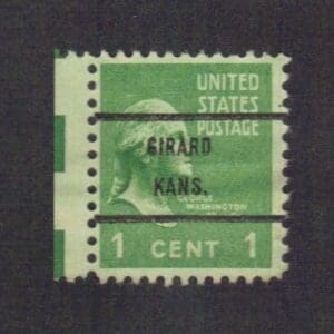 Scott# 804 "WASHINGTON PRIXIE" USED GIRARD KANS. PRECANCEL