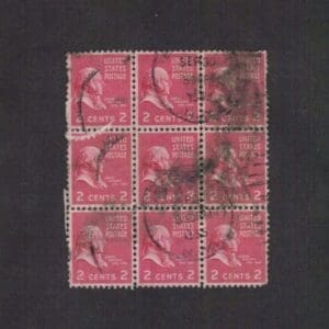 Scott# 806 "JOHN ADAMS" BLOCK (9) WITH BROOKLYN, NY CANCEL
