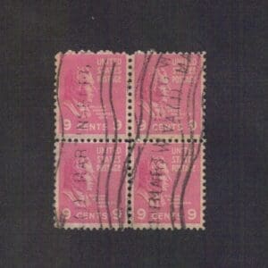 Scott# 814 "W. H. HARRISON" BLOCK (4) WITH MARTINSBURG, W. VA. CANCEL
