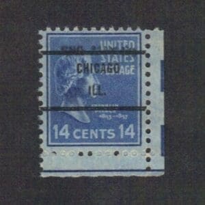 Scott# 819 "FRANKLIN PIERCE PRIXIE" USED CHICAGO ILL. DATED PRECANCEL
