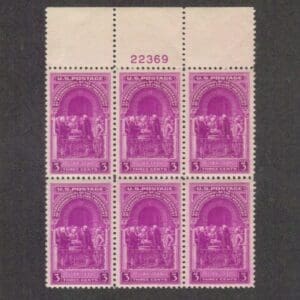 Scott# 854 "WASHINGTON'S INAUGURATION" PLATE BLOCK (6) MNH