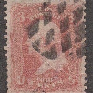 Scott# 88 "WASHINGTON" {E} GRILL, WAFFLE CANCEL * NOTED CREASES *