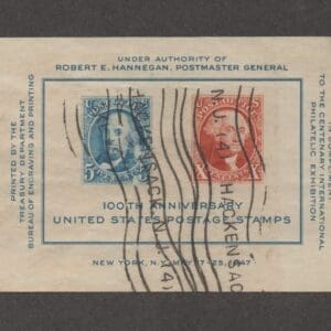 Scott# 948 "CIPEX SOUVENIR SHEET" USED WITH HACKENSACK N.J. CANCEL