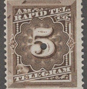 Scott# 1T3 "POSTAL TELEGRAPH" MINT, PUNCHED