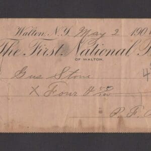 Alternative view of (5) PROMISSORY BANK NOTES WITH REVENUE STAMPS CIRCA 1900 * SEE DETAILS *
