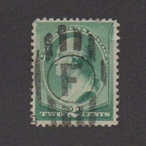 Scott# 213 "WASHINGTON" USED WITH LETTER "F" CANCEL, NICELY CENTERED