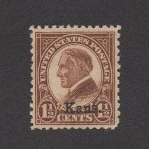Scott# 659 "WARREN HARDING - KANSAS OVERPRINT" MNH, WELL CENTERED