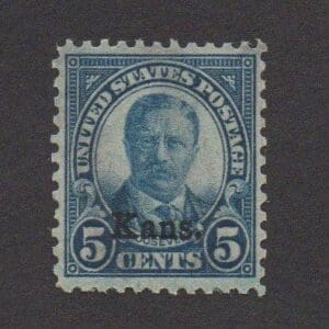 Scott# 663 "KANSAS OVERPRINT - ROOSEVELT" MNH, NICELY CENTERED