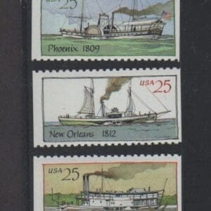 Scott# 2405-09 "STEAMBOATS" BOOKLET PANE SINGLES (5) MNH
