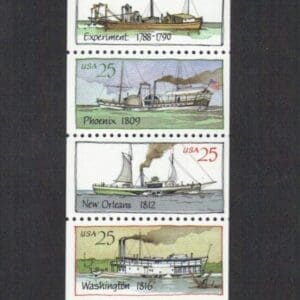 Scott# 2405-09 "STEAMBOATS" MNH UNFOLDED BKLET PANE (5) +PLATE#1