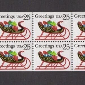 Scott# 2429a "SLEIGH & PRESENTS" MNH UNFOLDED BKLET PANE(10)+PLATE#
