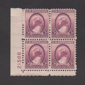 Scott# 784 "SUSAN B ANTHONY" PLATE BLOCK (4) MNH