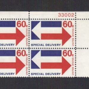 Scott# E23 "SPECIAL DELIVERY-ARROWS" PLATE BLOCK (4) MINT