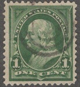 Scott# 279 "FRANKLIN" BULLSEYE CANCEL, VERY NICELY CENTERED
