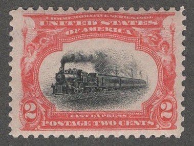 Scott# 295 "PAN AMERICAN-TRAIN" MNH, SHARP IMAGE, NICELY CENTERED