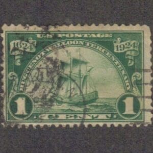 Scott# 614 HUGUENOT-WALLOON - USED WITH BROOKLYN, NY LOCAL CANCEL