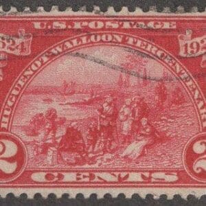 Scott# 615 "HUGUENOT-WALLOON" LITE FLAG CANCEL, NICELY CENTERED