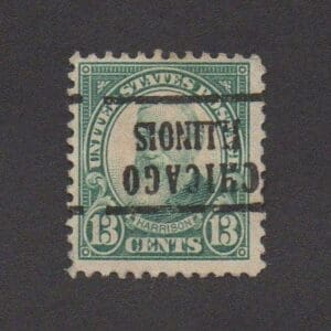Scott# 622 "HARRISON" USED WITH INVERTED CHICAGO, ILL. PRECANCEL
