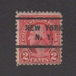 Scott# 634 "WASHINGTON" USED WITH NEW YORK, NY PRECANCEL