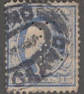 Scott# 340 "WASHINGTON" DBL OVAL CANCEL WITH T65.7 PERFIN