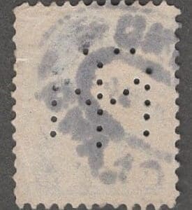 Alternative view of Scott# 340 "WASHINGTON" DBL OVAL CANCEL WITH T65.7 PERFIN