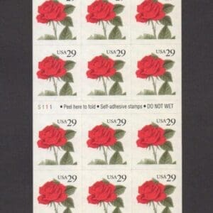 Scott# 2490a BC61 "RED ROSE" INTACT BOOKLET (18) PLATE# S111 MNH