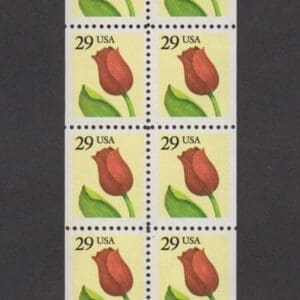 Scott# 2527a "FLOWER" UNFOLDED BOOKLET PANE (10) MNH PLATE# K1111