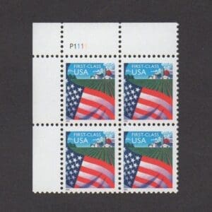 Scott# 3448 "FLAG OVER FARM" PLATE BLOCK (4) MNH