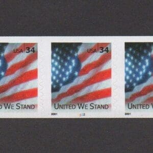 Scott# 3550 "UNITED WE STAND" 2001 DATE PNC (5) #2222, MNH