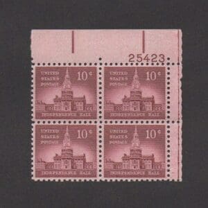 Scott# 1044 INDEPENDENCE HALL-LIBERTY SERIES PLATE BLOCK (4) MNH
