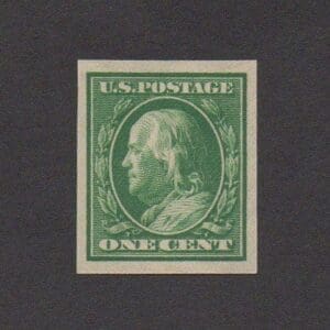 Scott# 383 "FRANKLIN" IMPERFORATE MNH, VERY NICELY CENTERED