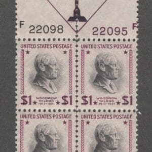 Scott# 832 "WOODROW WILSON" MNH CENTERLINE PLATE BLOCK (4) *CHOICE*