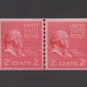 Scott# 841 "JOHN ADAMS-PRESIDENTIAL SERIES" COIL LINE PAIR, MNH