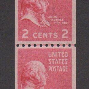Scott# 850 "JOHN ADAMS-PRESIDENTIAL SERIES" COIL LINE PAIR, MNH