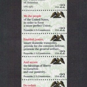 Scott# 2355-59 DRAFTING OF THE CONSTITUTION BOOKLET PANE (5) MNH