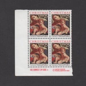 Scott# 2427 "MADONNA & CHILD" ZIP BLOCK (4) MNH
