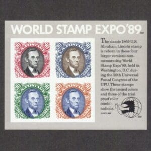 Scott# 2433 "WORLD STAMP EXPOSITION 89" SOUVENIR SHEET (4) MNH