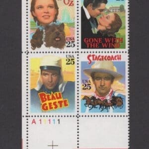 Scott# 2445-48 "CLASSIC FILM STARS" PLATE BLOCK (4) MNH