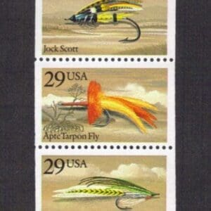 Scott# 2545-49 "FISHING FLIES" BOOKLET PANE (5) MNH