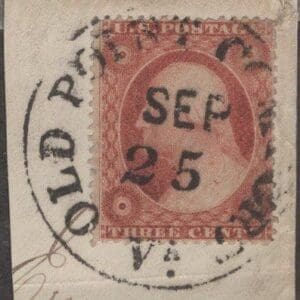 Scott# 26 "WASHINGTON" TYPE III WITH WELL STRUCK OLD POINT VA CDS