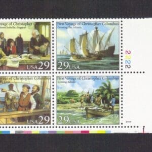 Scott# 2620-23 "FIRST VOYAGE of COLUMBUS" PLATE BLOCK (4) MNH