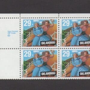 Scott# 2722 "BROADWAY MUSICALS - OKLAHOMA" ZIP BLOCK (4) MNH