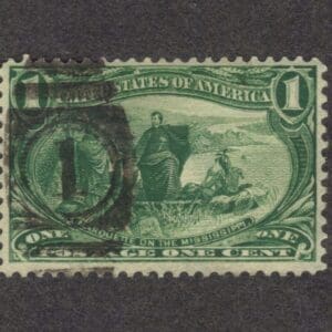 Scott# 285 "TRANS-MISSISSIPPI-MARQUETTE" USED WITH NUMERAL 1 CANCEL