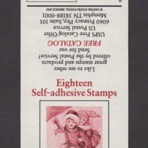 Scott# 3013a "CHILDREN SLEDDING" S/A ATM BOOKLET PANE (18) MNH - Image 2