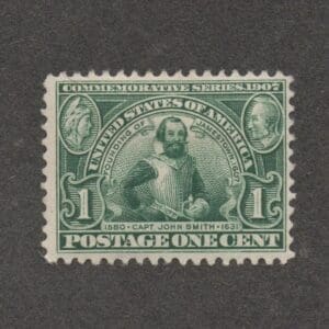 Scott# 328 "JAMESTOWN EXPOSITION - JOHN SMITH" MINT, OG
