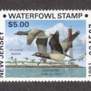 Scott# NJ18 "1991 NEW JERSEY STATE DUCK STAMP" MNH