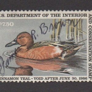 Scott# RW52 "DUCK STAMP" 1985 "CINNAMON TEAL DUCKS" USED